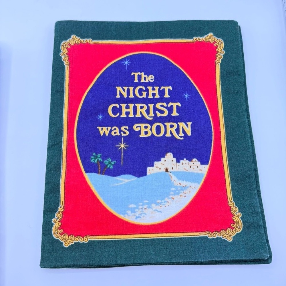 Vintage Christmas Cloth Book Set Littlest Soldier The Night Christ Was Born 2pc - Picture 5 of 7